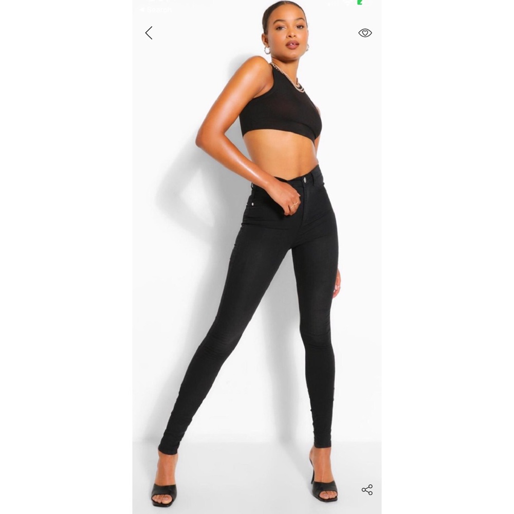 Black denim jeggings